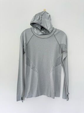 J.Crew x New Balance Light Gray Hooded Performance Athletic Running Top Small